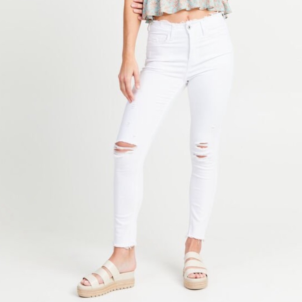 Karlie White Skinny Distressed Jeans